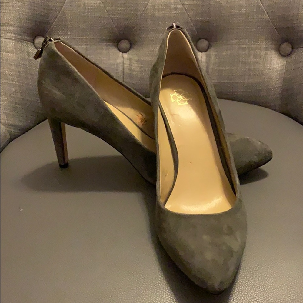 Ann Taylor grey suede heels